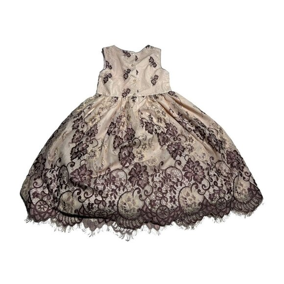 Laura Ashley Pink/Purple Lace Dress Size 6x - Picture 2 of 9